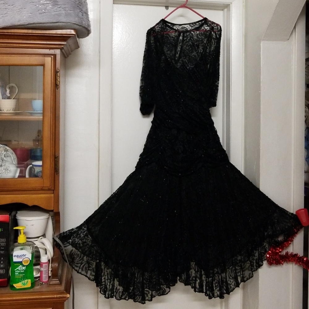 Black beaded  mother of the bride/formal dress